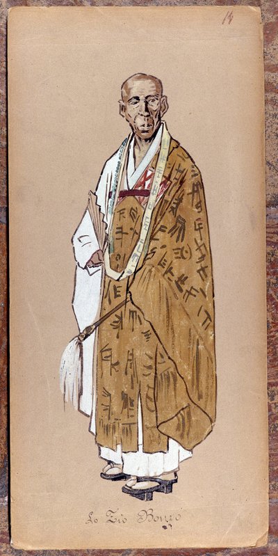 Traje de Zio Bonzo para la creación de Madame Butterfly de Giacomo Puccini en 1904.Colección del Museo della Scala de Milán. de Unknown artist