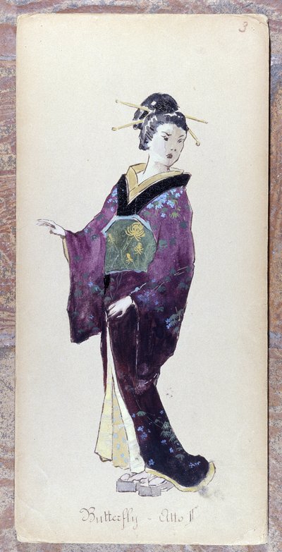 Traje de Madame Butterfly acto II para la creación de Madame Butterfly de Giacomo Puccini en 1904.Colección del Museo della Scala de Milán. de Unknown artist
