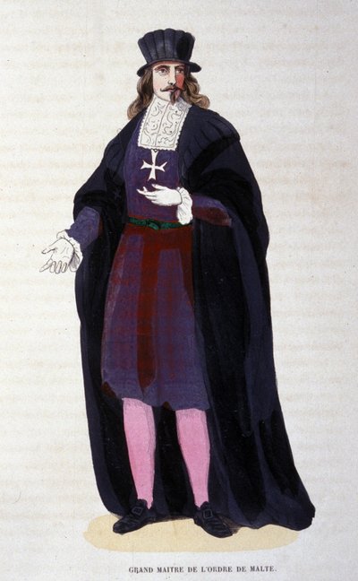 Traje del Gran Maestre de la Orden de Malta. Grabado de principios del siglo XIX de Unknown artist