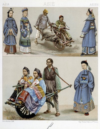 Trajes y transporte en China de Unknown artist