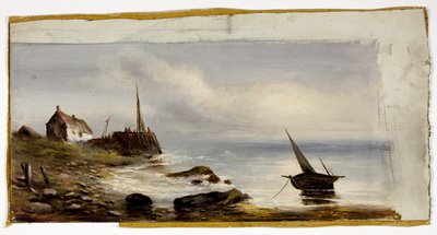 Cabaña en la orilla de Unknown artist