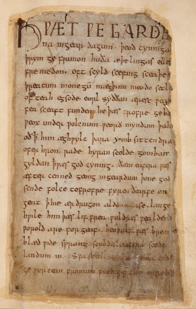 Algodón Vitelio A.XV..132 El comienzo de Beowulf de Unknown artist