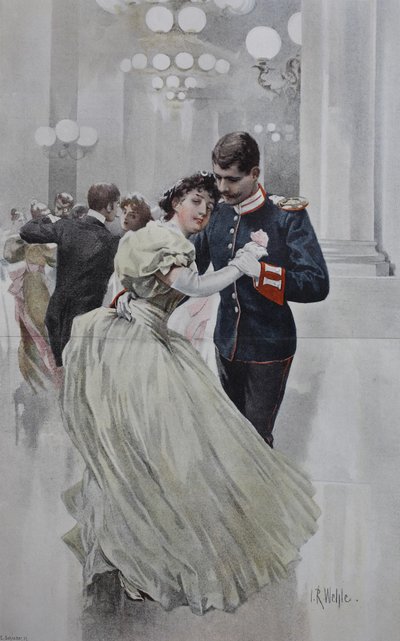Pareja bailando en un baile de Navidad de Unknown artist