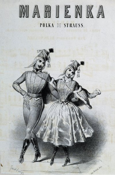 Pareja de bailarines de polka para Strauss “Marienka”, s.d. siglo XIX de Unknown artist