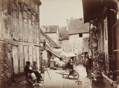 Courtyard with Painters de Unknown artist