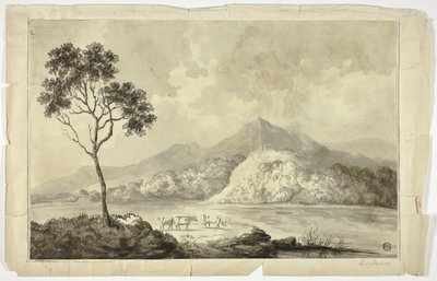 Vacas junto al lago de montaña de Unknown artist