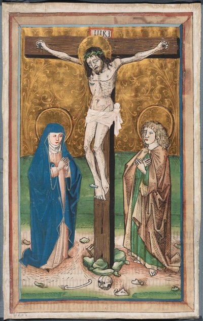Crucifixión con la Virgen María y San Juan (recto); San Sebaldo con los donantes Paul Volkmayr y Sebald Schreyer (verso) de Unknown artist