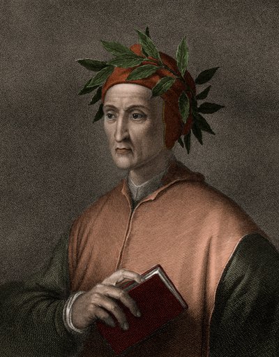 Dante Alighieri (1265-1321) (grabado del siglo XIX) de Unknown artist