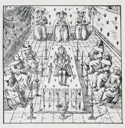 Muerte de Carlos IX el 30 de mayo de 1574 a los 24 años - en Colección de 39 figuras que representan las calamidades de Francia de 1562 a 1586 por Louis Perrin imprimerie de Unknown artist