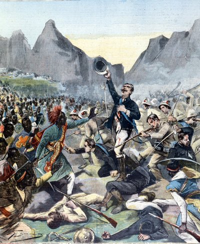 Muerte de Dabormida durante la Batalla de Adoua (entre Etiopía e Italia) de Unknown artist