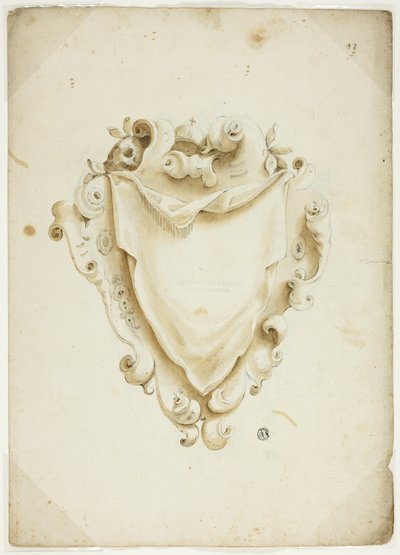 Diseño para escudo, con orbe de Unknown artist