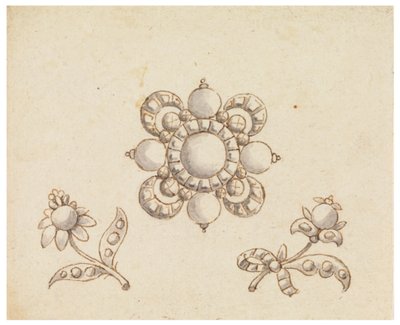 Diseño para tres broches de Unknown artist