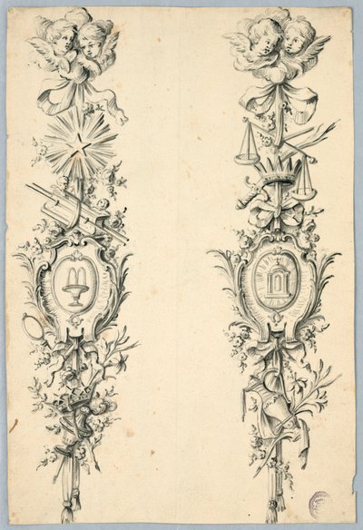 Diseño para dos trofeos referentes a la Virgen de Unknown artist