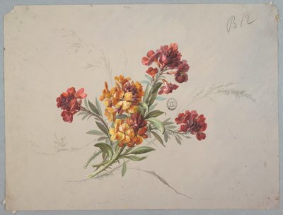Diseño para papel tapiz y textil: flores de Unknown artist