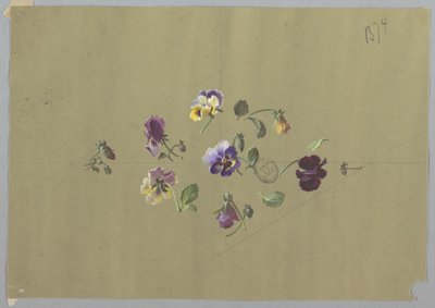 Diseño para Papel Tapiz y Textiles: Flores de Unknown artist