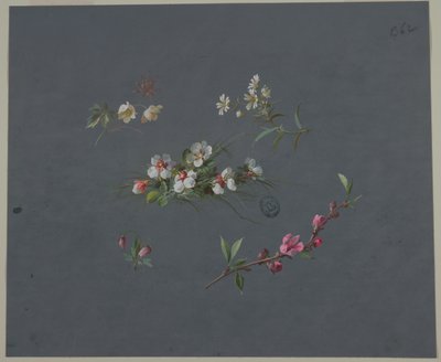 Diseño para papel tapiz y textiles: flores de Unknown artist