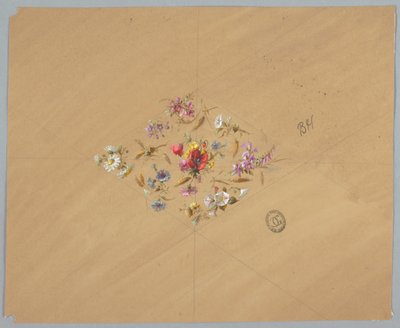 Diseño para papel tapiz y textiles: flores de Unknown artist