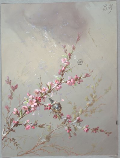 Diseño para Papel Tapiz y Textiles: Flores y Pájaros de Unknown artist