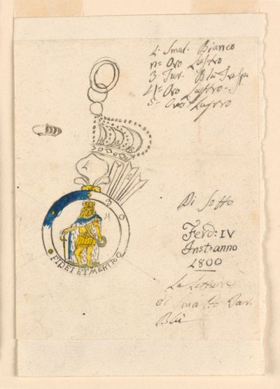 Diseño para una insignia de la Orden Militar Siciliana de Unknown artist