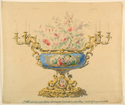 Diseño para una jardinera y candelabro de Unknown artist