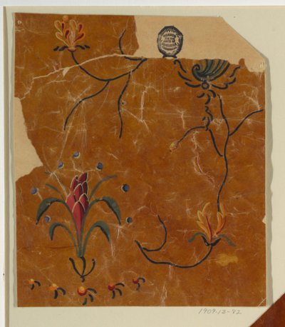 Diseño para una tela tejida, fragmento de Unknown artist