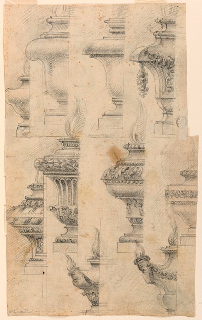 Diseños para jarrones de balaustre de Unknown artist