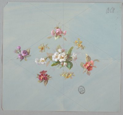 Diseños para papel pintado y textiles: Flores de Unknown artist