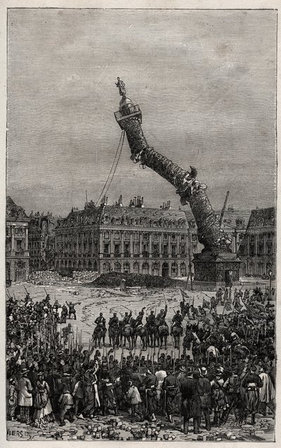 Destrucción de la Columna Vendome durante la Comuna de Unknown artist
