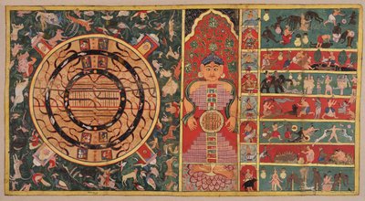 Diagramas del Universo: Los Dos Continentes y Medio, el Universo en Forma de Persona y los Siete Niveles del Infierno de Unknown artist