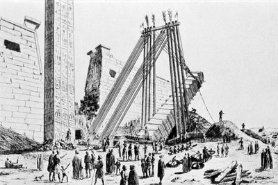 Desplazamiento del obelisco de Luxor en 1829 de Unknown artist