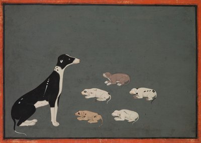 Dog with pups de Unknown artist