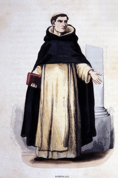 Dominico. Grabado de un álbum sobre órdenes religiosas, París de Unknown artist