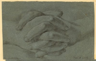 Dibujo: Un estudio de manos plegadas de Unknown artist