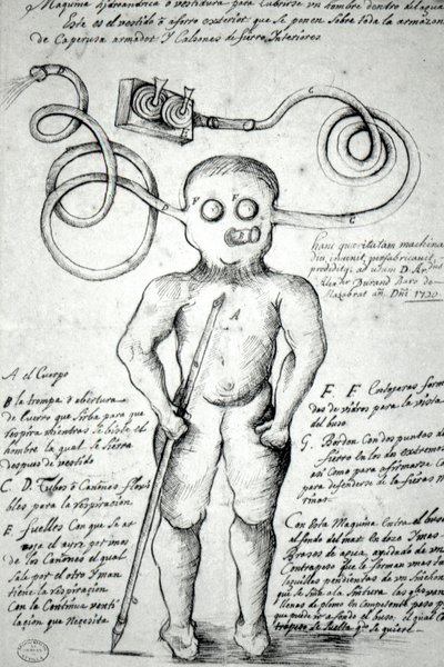 Dibujo que representa a un hombre vestido con traje. Perú de Unknown artist