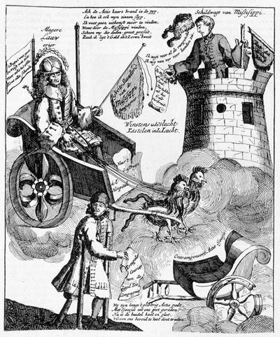 Impresión satírica holandesa contra John Law (1671-1729), sobre el caso Mississippi de Unknown artist