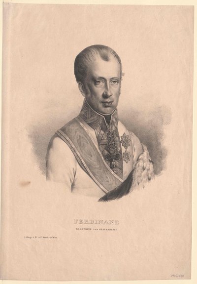 Emperador de Austria Fernando I (imprimir) de Unknown artist