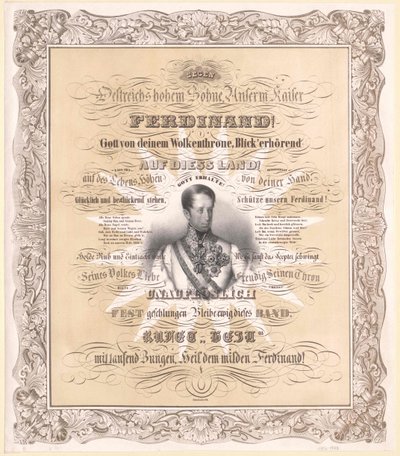 Emperador de Austria Fernando I (imprimir) de Unknown artist