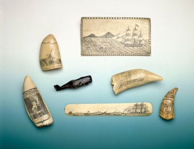Diente de cachalote grabado, mediados del siglo XIX (diente de ballena) de Unknown artist
