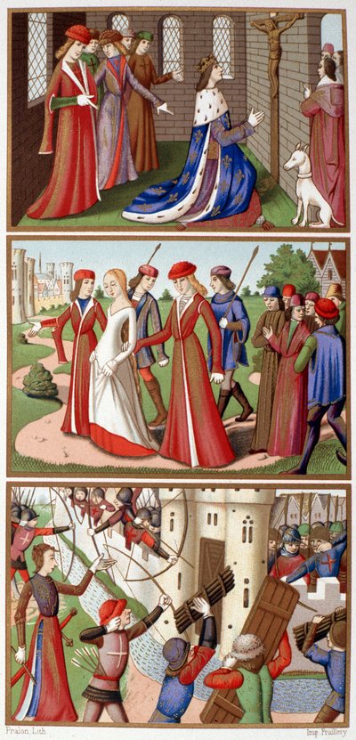 Episodios de la historia de Carlos VII y Juana de Arco (Facsímil de las miniaturas de las vigilias del rey Carlos VII) - en "Jeanne d