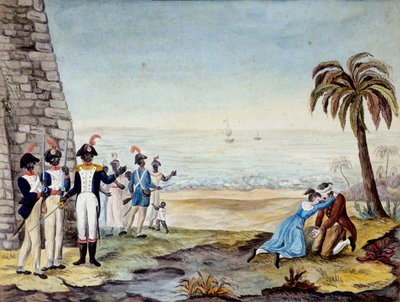 Ejecución de un colono durante la revuelta en Santo Domingo en 1791 de Unknown artist