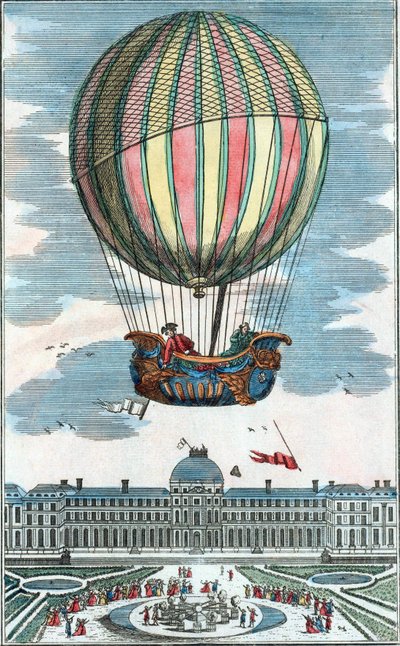 Experiencia del globo aerostático de Mr. Charles y Robert en el Jardín de las Tullerías el 1 de diciembre de 1783. de Unknown artist