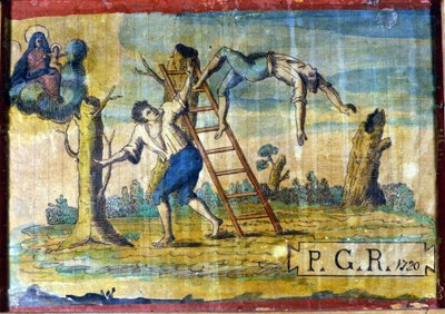 Caída de un árbol. de Unknown artist