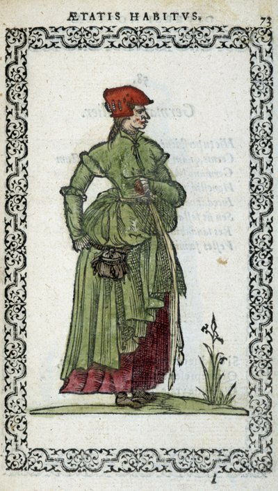 Mujer flamenca - en "Habits et effigies" de Jean Sulperius de Unknown artist