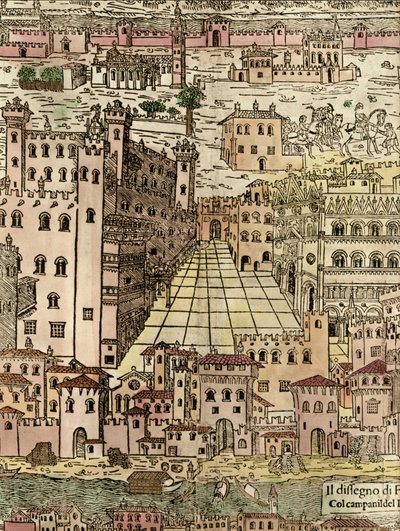 Ferrara: vista de la ciudad (detalle) de Unknown artist