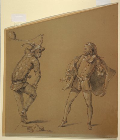 Estudios de figuras para un diseño de cubierta de clavicordio de Unknown artist