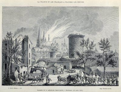 Incendio de la Catedral de San Andrés, Burdeos, 25 de agosto de Unknown artist