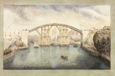 Primer Puente de Sunderland en construcción de Unknown artist