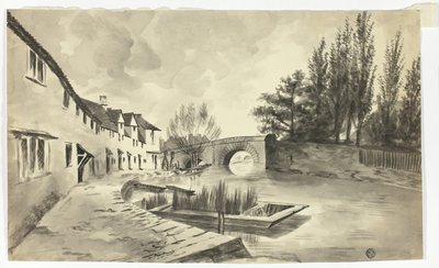 Fisher Row y el puente sobre el río en la New Road de Unknown artist