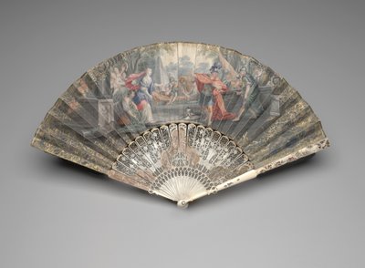 Abanico Plegable con Jefté encontrando a su hija, c.1740s-50s de Unknown artist