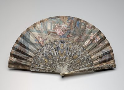 Abanico plegable con "Rinaldo y Armida," después de François Boucher, c.1734-50 de Unknown artist
